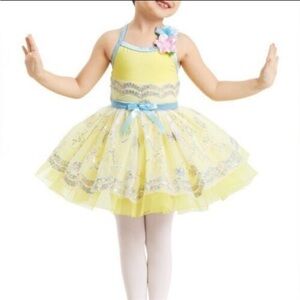 Ballet Costume Weissman Yellow and Blue Size (IC) Recital Dancewear Ballerina